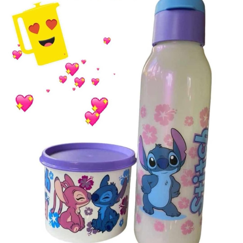 Brand new Tupperware stitch and Angel snack set